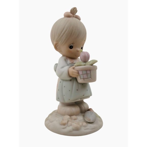 Precious Moments May Figurine 110035 Enesco Porcelain 1987 Flowers No Box - Picture 3 of 10